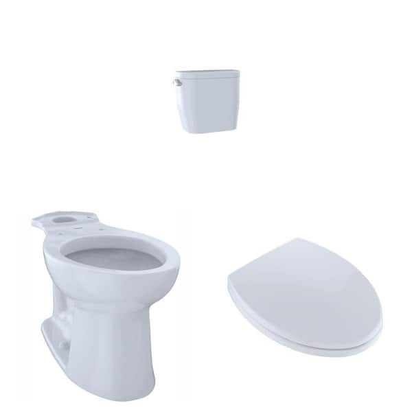 Entrada 1.28 GPF Toilet Tank, Elongated Bowl, and SoftClose Seat in Cotton White Combo