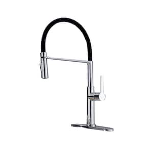 Single Handle Pull Down Sprayer Kitchen Faucet in Brushed Chrome