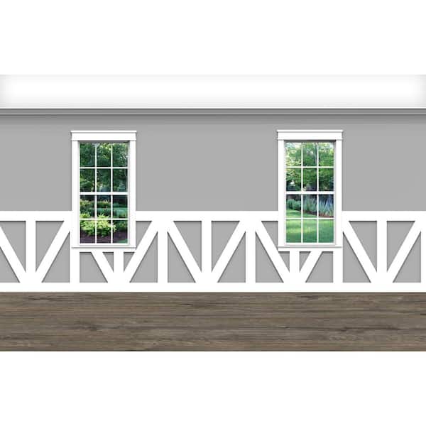 Ornamental Mouldings . 75 in. D x 44 in. W x 92 in. L Unfinished Aspen Wood Sunrise Wainscot Kit Panel Moulding