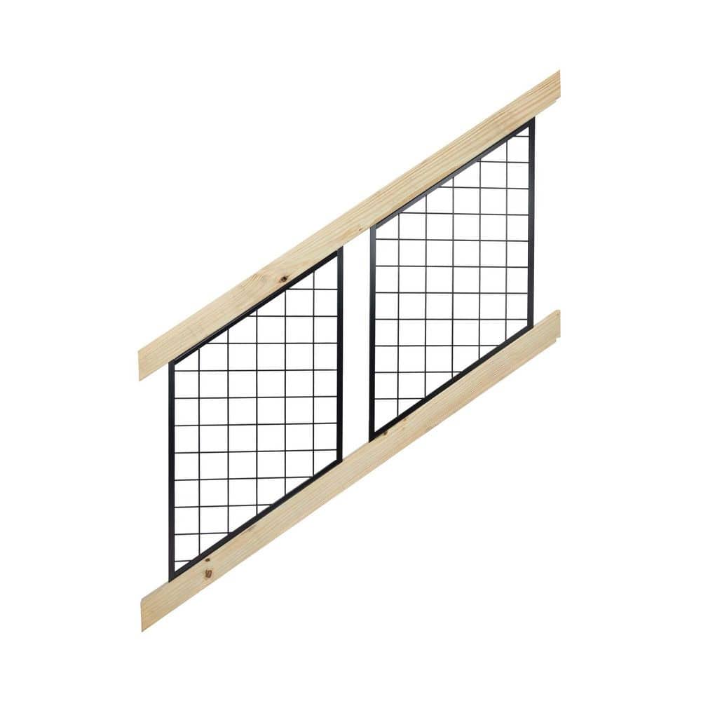 28 in. H x 72 in. W Pressure-Treated Wood Black Powder-Coated Hog Wire Metal Pine Stair Railing Kit price history on PriceWatchPro
