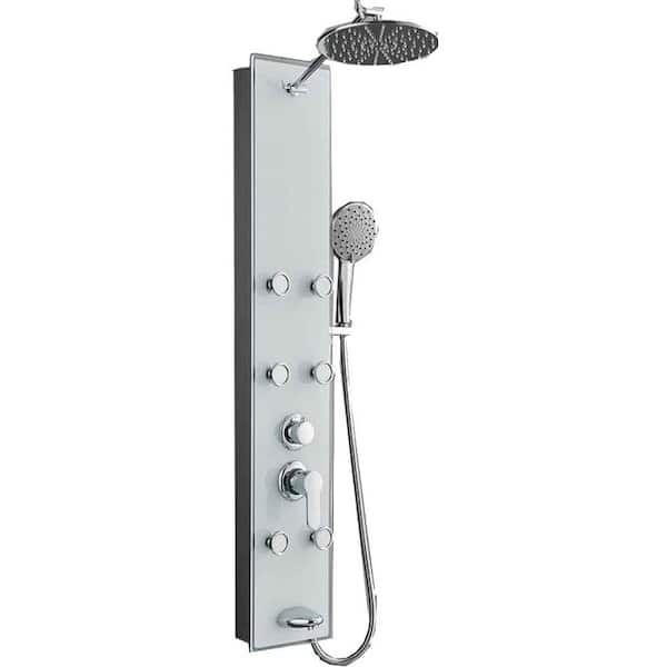 16 GAUGE SINKS Roxy 8.6 in. W 3 Jet Shower Tower in Chrome 16GS-36259