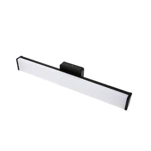 Grantham 24 in. Matte Black LED Vanity Light Bar Bathroom Lighting Adjustable Color Warm White to Daylight (8-Pack)