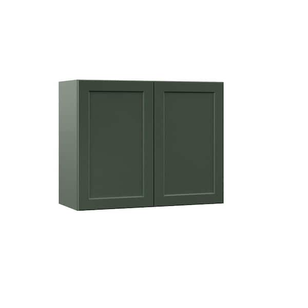 Hampton Bay Designer Series Melvern 30 in. W 12 in. D 24 in. H Assembled Shaker Wall Kitchen Cabinet in Forest