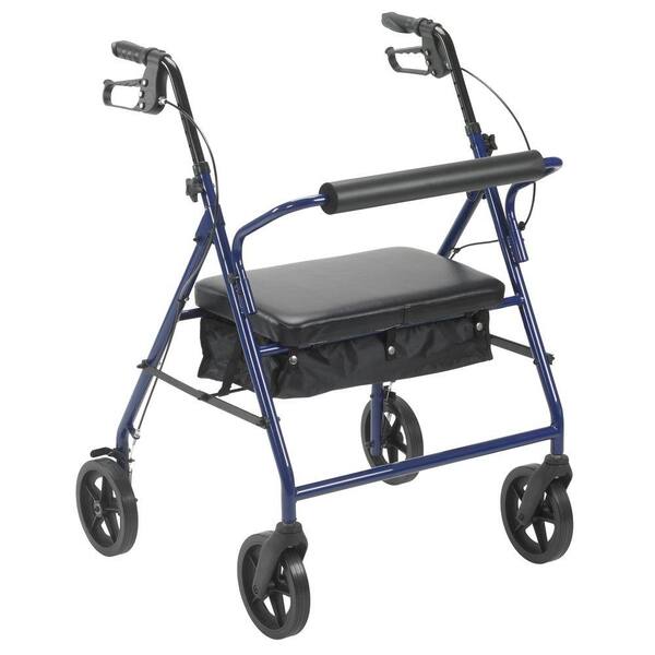 Drive Bariatric Rollator with 8 in. Wheels in Blue