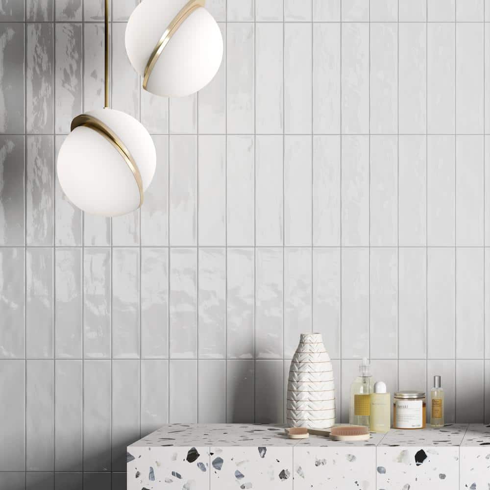 White Glossy Ceramic 3x12 Subway Wall Tile