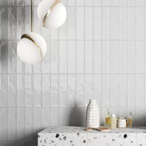 Zarati White 2.95 in. x 11.81 in. Polished Ceramic Wall Tile (6.03 sq. ft./Case)