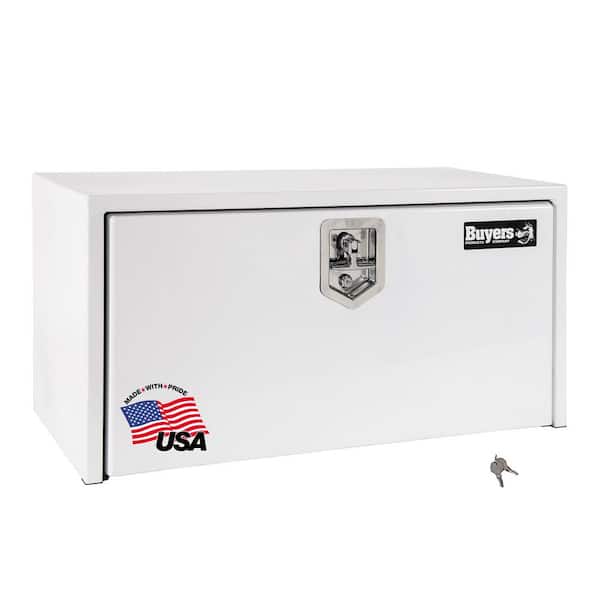 BUYERS PRODUCTS 24 in. x 24 in. x 30 in. White Steel Underbody Truck Tool Box