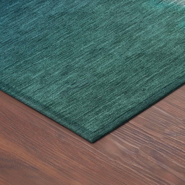 Chantille Machine Washable Indoor/Outdoor Abstract ACN2419 Teal 10 ft. x 14 ft. Area Rug