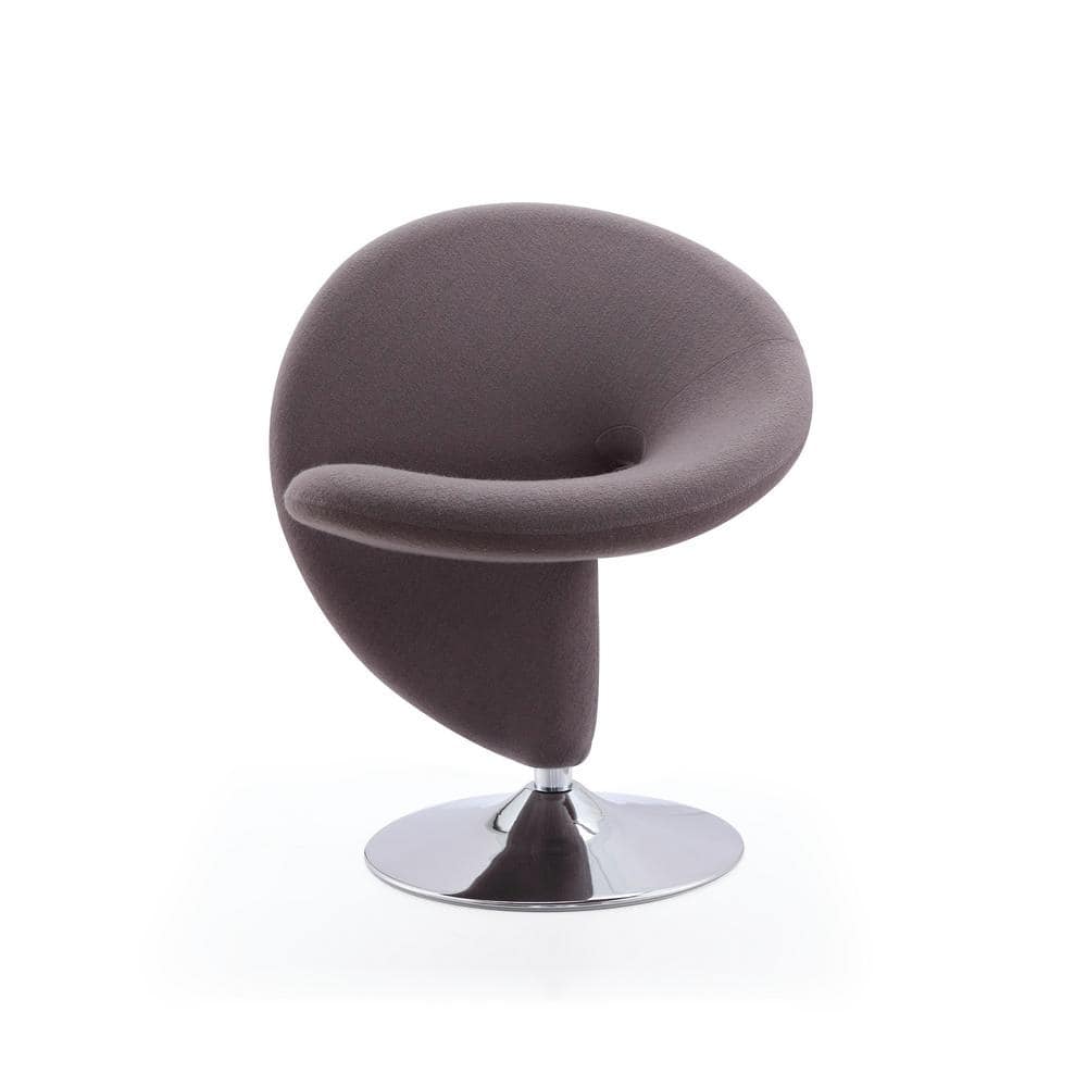 Set of 2 Gray Wool Swivel Accent Chairs with Metal Base