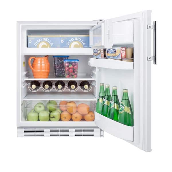 Summit Appliance 24 in. W 5.5 cu. ft. Mini Refrigerator in White without  Freezer FF61W - The Home Depot