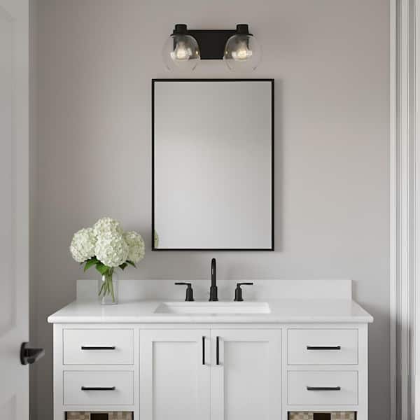 Rito 14.5 in. W x 7.125 in. H 2-Light Midnight Black Dimmable Medium Bathroom Vanity Light with No Bulbs Included