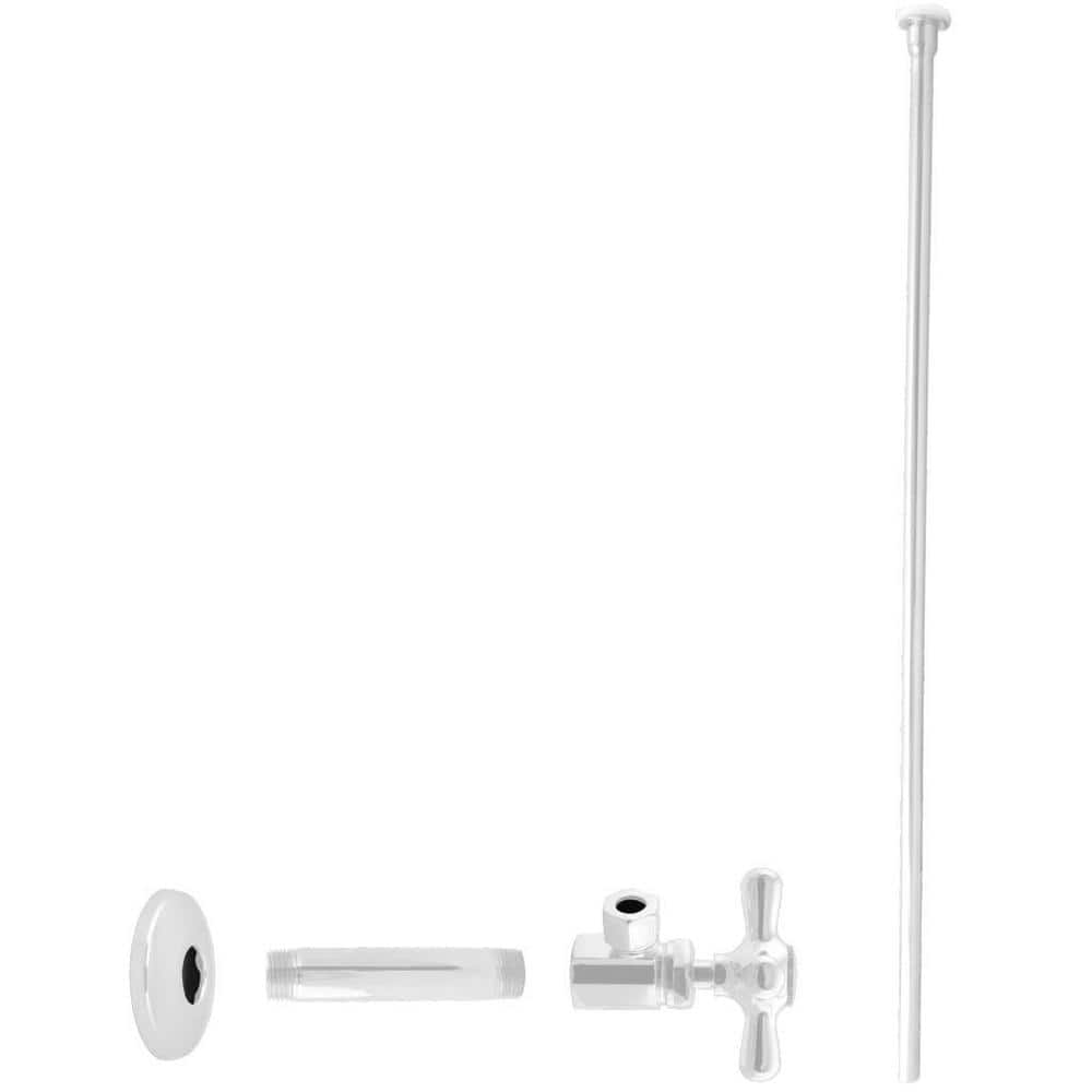 1/2 in. IPS x 3/8 in. O.D. x 20 in. Flat Head Toilet Kit with Cross Handles, Powder Coat White price history on PriceWatchPro