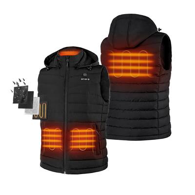 Men's X-Large Black 7.2-Volt Lithium-Ion Lightweight Heated Down Vest with 800 Fill Power Down and (1) 5.2 Ah Battery