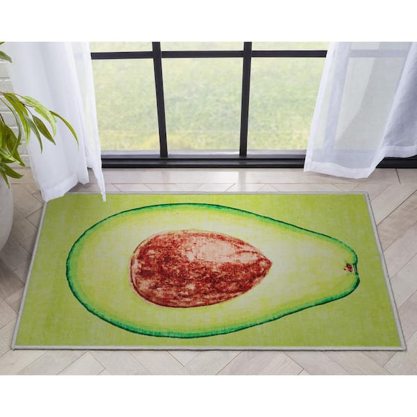 Apollo Avocado Modern Printed Green 2 ft. x 3 ft. Area Rug