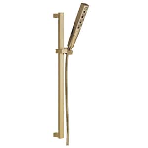 Tetra H2Okinetic 4-Spray Patterns 1.40 in. Wall Mount Handheld Shower Head with Slide Bar in Lumicoat Champagne Bronze