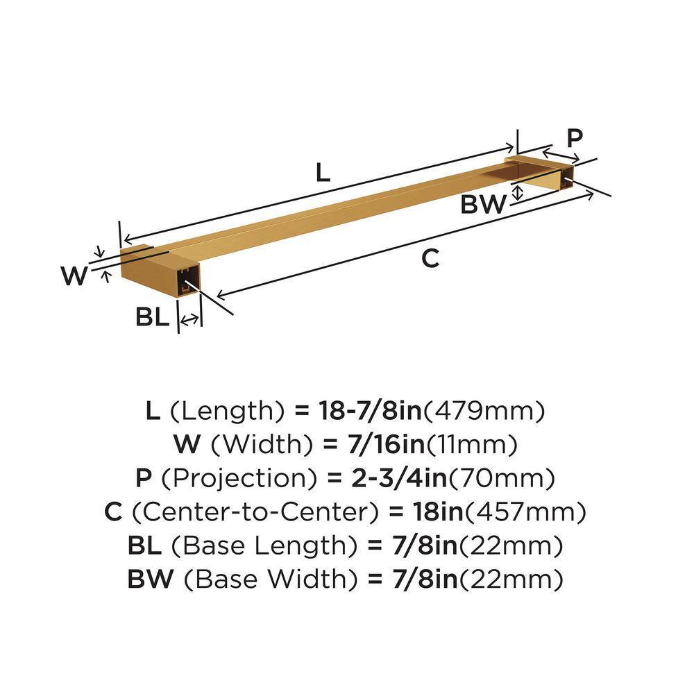 Champagne Bronze 18 Inch Wall Mounted Towel Bar