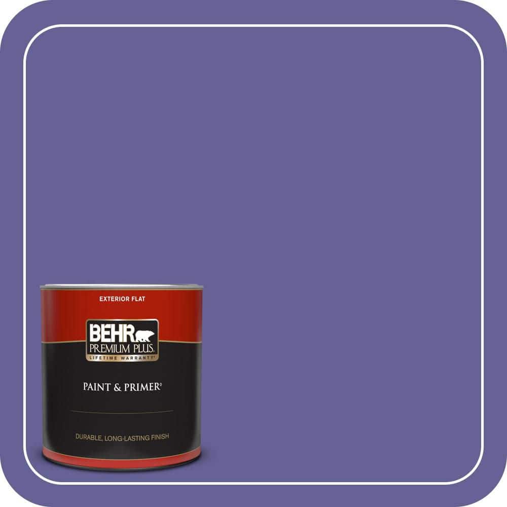 BEHR PREMIUM PLUS 1 qt. #T15-13 Prime Purple Flat Exterior Paint ...