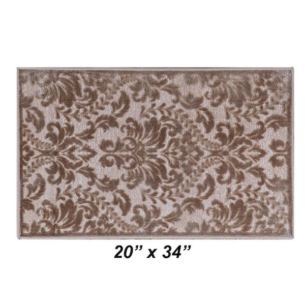 Better Trends Nyla Collection Taupe 20 in. x 34 in. Polyester Rectangle Area Rug