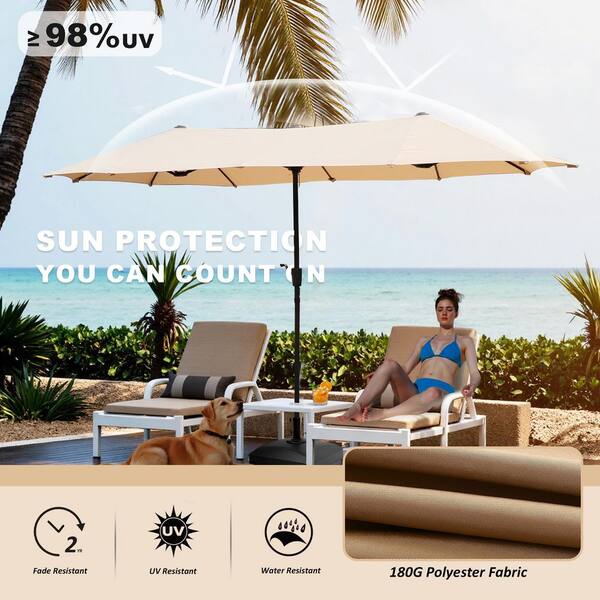 SUNRINX 13 ft. Market Double-Sided Rectangular Patio