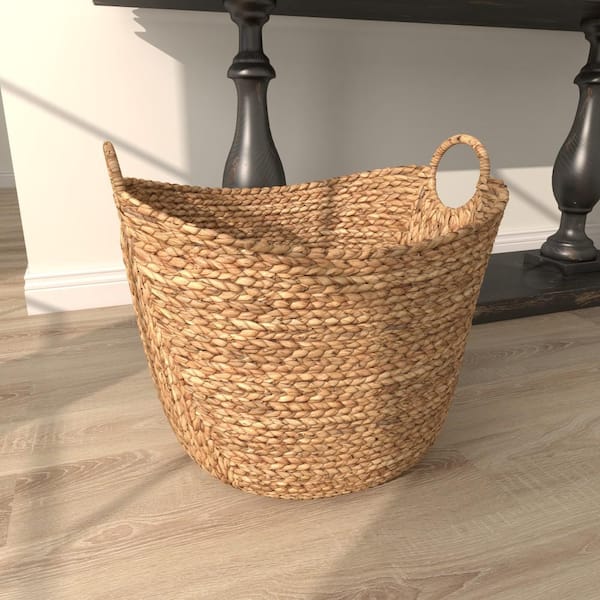 SULLIVANS 12.5 and 9 Brown Woven Fabric Wall Storage Basket (Set of 2)  N2769 - The Home Depot