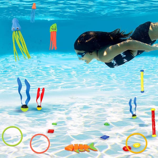 30 Pieces Diving Pool Toys Jumbo Set with Storage Bag