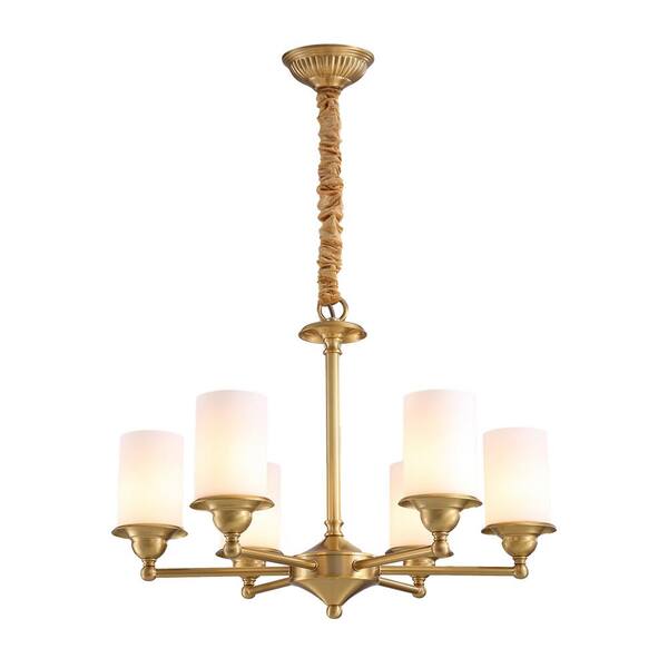6 Light Solid Brass Modern Chandelier Shlp024 The Home Depot Solid Brass Modern Chandelier Shlp024, Solid Brass Traditional Chandeliers