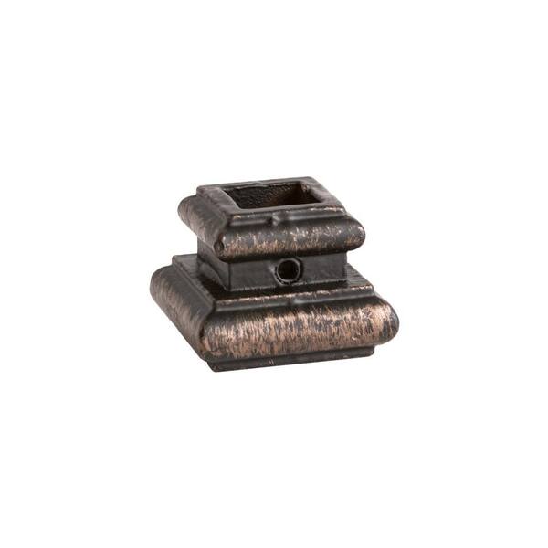 HOUSE OF FORGINGS Square Hole 1.25 in. Cast Iron Level Baluster Shoe in Oil Rubbed Bronze