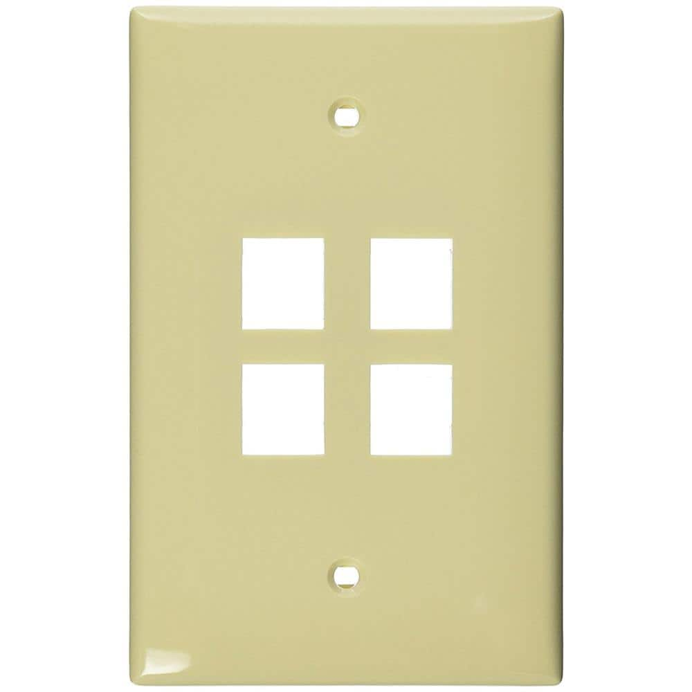 Leviton White 1-Gang Audio/Video Wall Plate (1-Pack) 41091-4IN - The ...