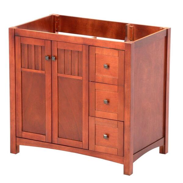 Home Decorators Collection Knoxville 36 in. W x 21.625 in. D x 34 in. H Vanity Cabinet Only in Nutmeg