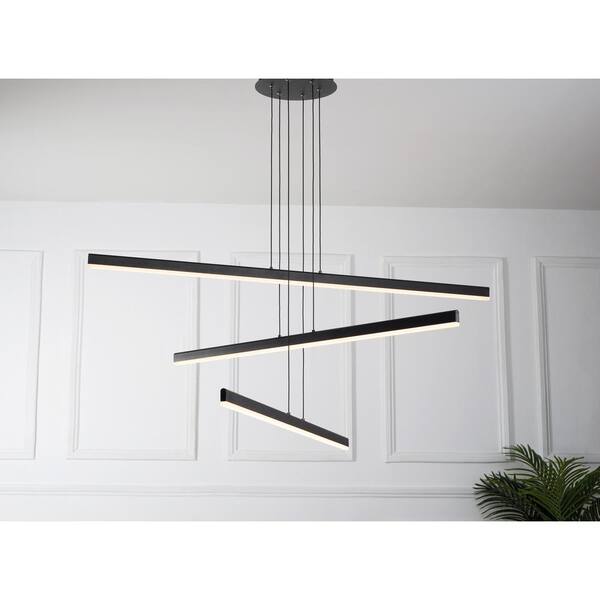 Jc Topa 41 In 3 Light Black Aluminum Integrated Led Linear Pendant Hanging Md19103 The Home Depot Jc Topa 41 In 3 Light Black Aluminum, Led Linear Pendant Light Fixtures