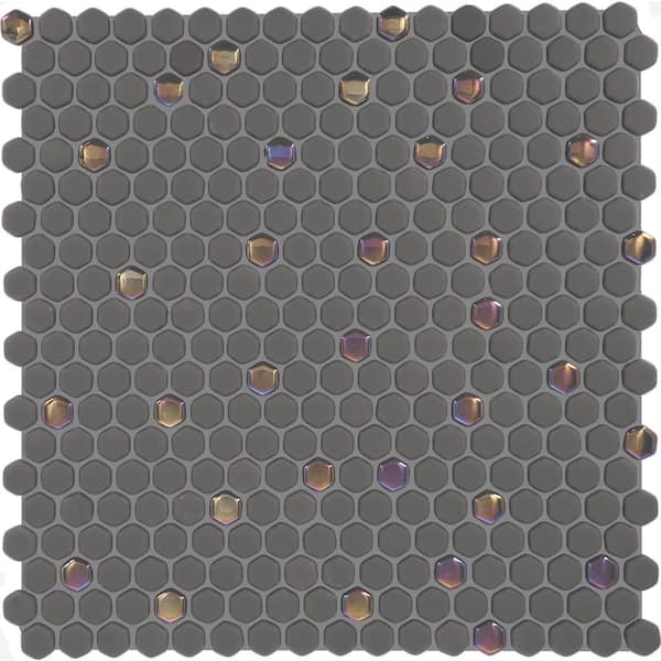 Daltile Starcastle Stardust 12 in. x 12 in. Glass Mini Hexagon Mosaic Tile (13.8 sq. ft./Case)