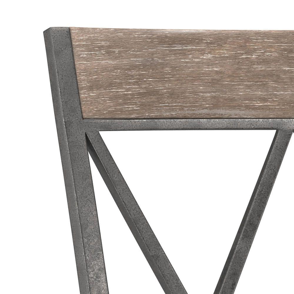 Aged Pewter Swivel Counter Stool with Sunbrella Fabric