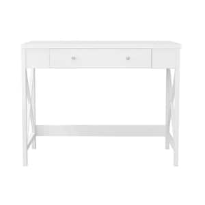 Home Decorators Collection 48 in. Rectangular Ivory 3 Drawer Writing Desk  with Built-In Storage WD-08-1 - The Home Depot