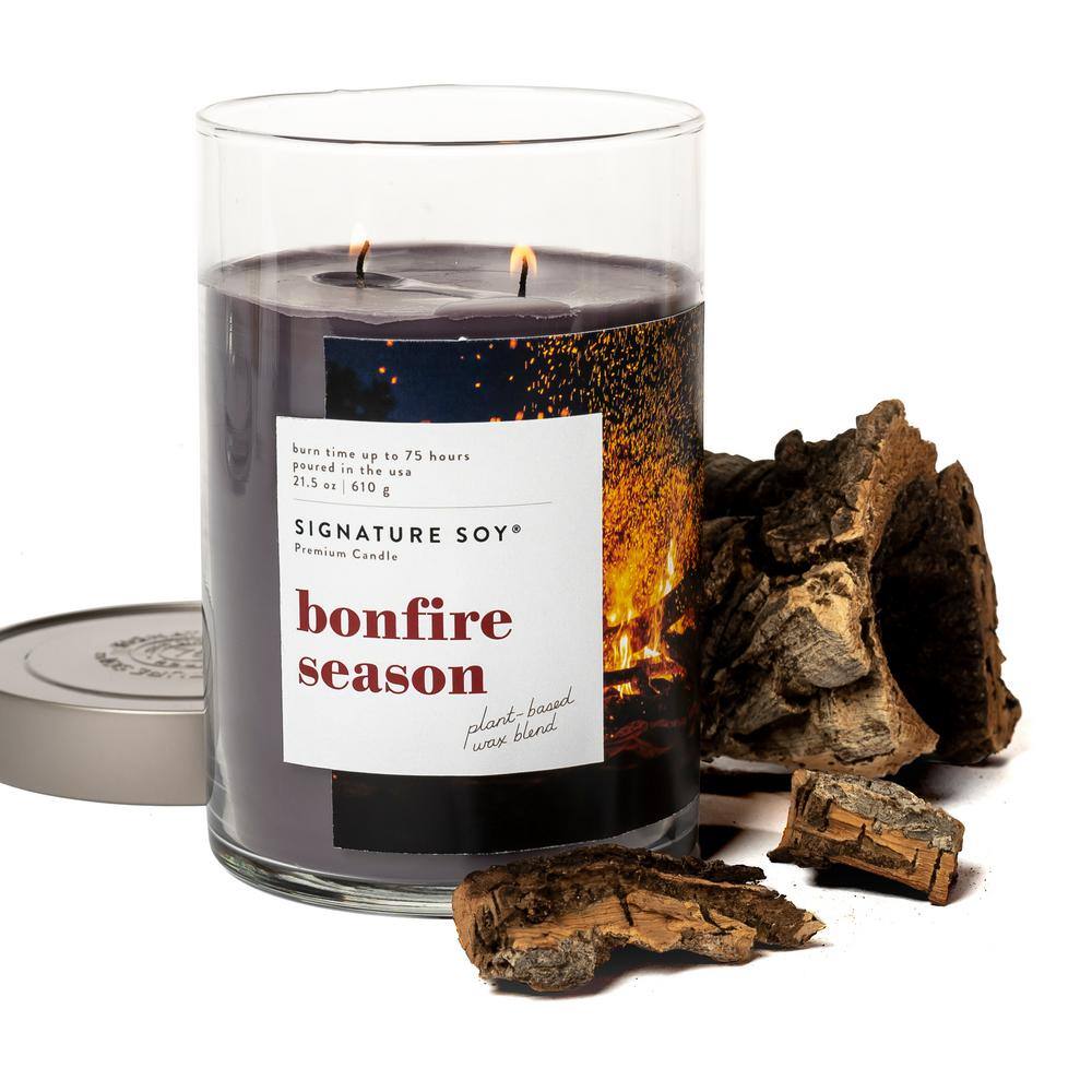 Bonfire Season Scented Soy Jar Candle with Lid