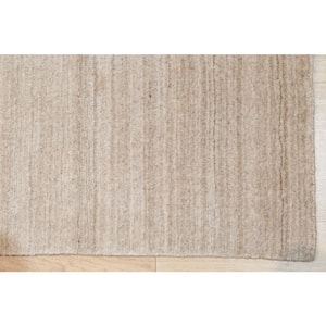 Light Gold 10 ft. x 14 ft. Hand Made Wool and Viscose Transitional Urban Area Rug