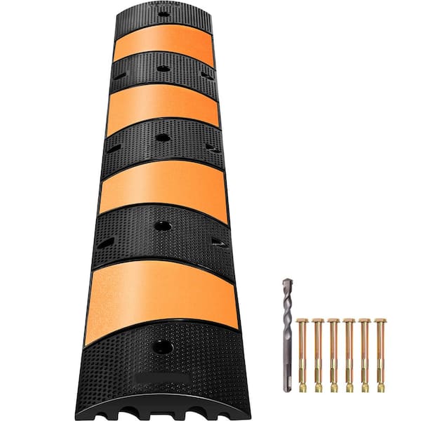Rubber Speed Bump, 72.8 in. x 12.2 in. x 2.2 in., 6 ft. length, Black, Non-Metallic, Rubber, Liquid Tight, Conduit Type