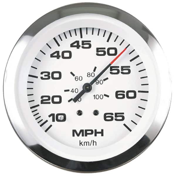 Sierra Lido Series 3 in. White & Stainless Steel Pitot Type Speedometer Gauge Kit