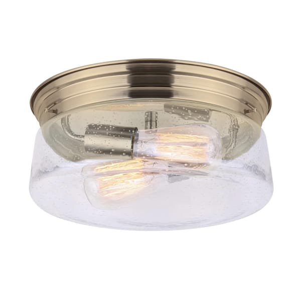 CANARM Albany 12 in. 2-Light Gold Flush Mount