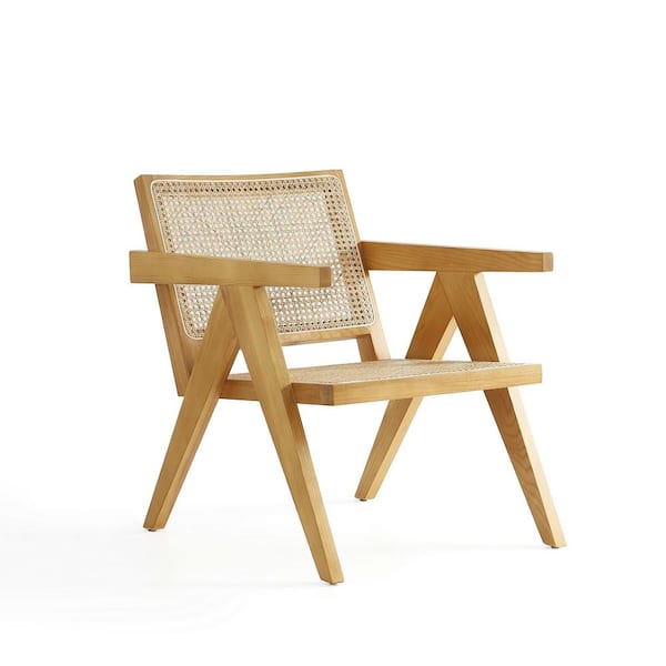 Manhattan Comfort Hamlet Nature Cane Accent Arm Chair