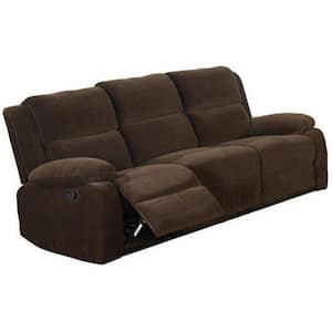 Haven 80 in. Dark Brown Polyester 3-Seater Cabriole Sofa with Flared Arms