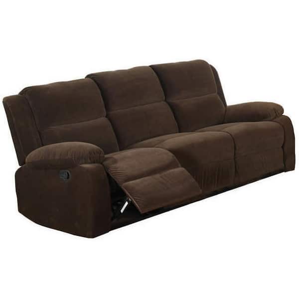 Unbranded Haven 80 in. Dark Brown Polyester 3-Seater Cabriole Sofa with Flared Arms