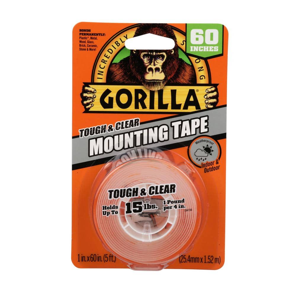Gorilla 1 in. x 1.67 yds. Tough and Clear Mounting Anti-Slip
