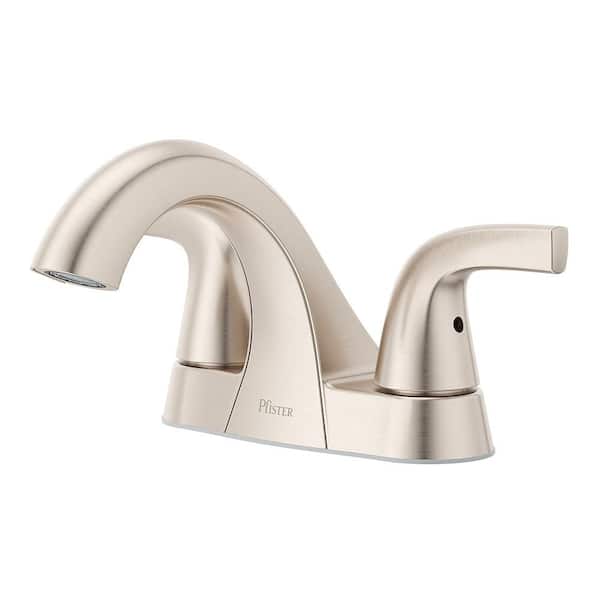 Framework Series 4 in. Centerset Double Handle High Arc Bathroom Sink Faucet in Brushed Nickel