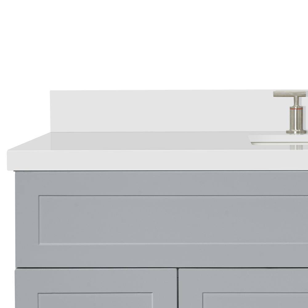 Gray 55" Freestanding Single Basin Vanity with Quartz Countertop