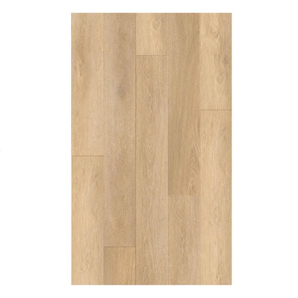 HOMLUX Oak Linear 12 MIL 7 in. W x 48 in. L Waterproof, Click Lock Floating Floor, Wooden Look(23.64 Sq Ft./Carton)