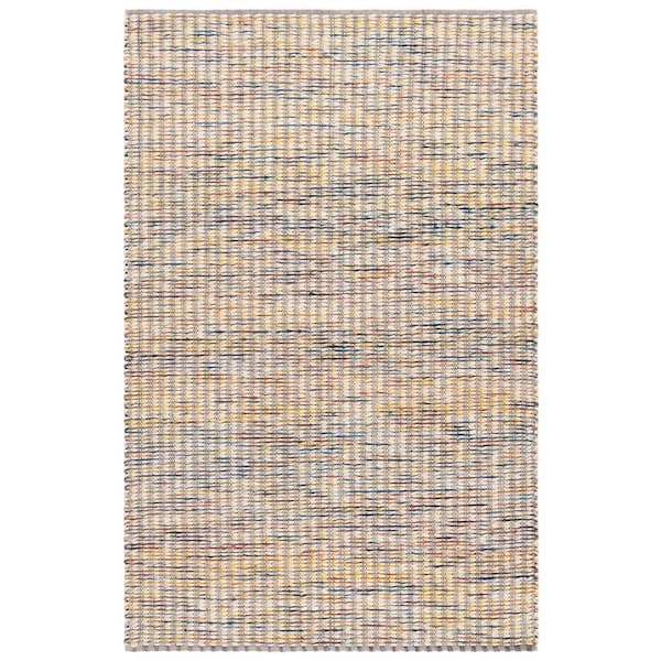 Natura 6 ft. x 9 ft. Gold/Ivory Abstract Distressed Striped Area Rug
