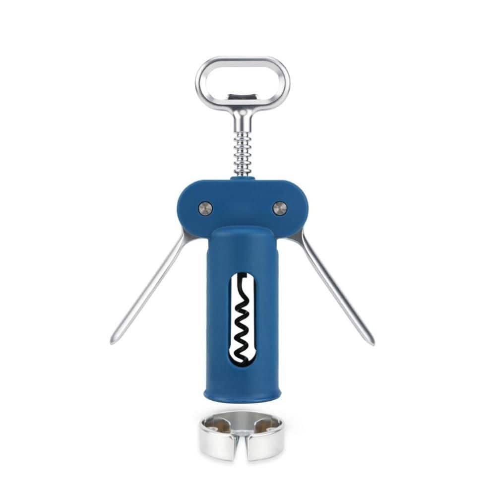 Wine Opener with Foil Cutter and Self-centering Sharp Screw, Zinc Alloy Wing Corkscrew, Easy to Remove Cork, Blue price history on PriceWatchPro