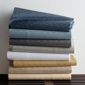Legends Luxury Dot 500-Thread Count Cotton Sateen Fitted Sheet