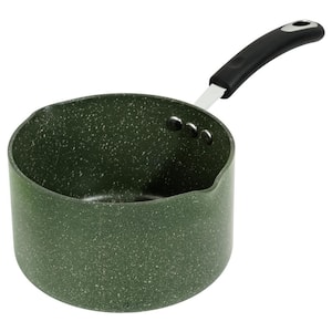 All-In-One Stone 3.2 qt. Aluminum Ceramic Nonstick Saucepan and Cooking Pot in Chive Green