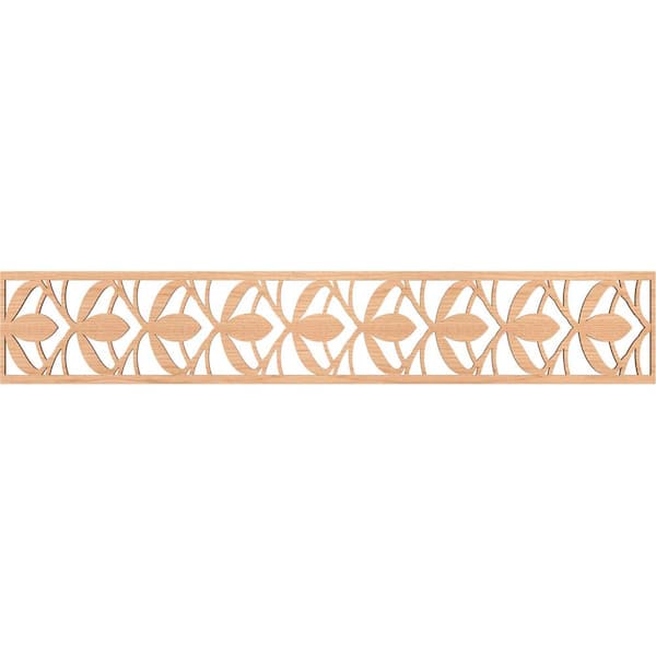 Ekena Millwork Salem Fretwork 0.25 in. D x 46.625 in. W x 8 in. L Hickory Wood Panel Moulding